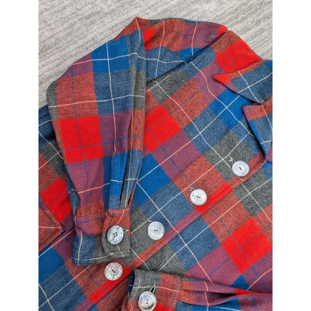 Vintage 50s Pendleton Cardigan Sweater Womens Medium Tartan Plaid 100% Wool USA - Picture 8 of 15
